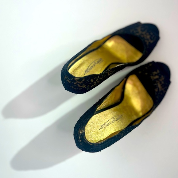 Vintage Stephane de Raucourt classy kitten heels Jaguar print leather&lace - Picture 5 of 7